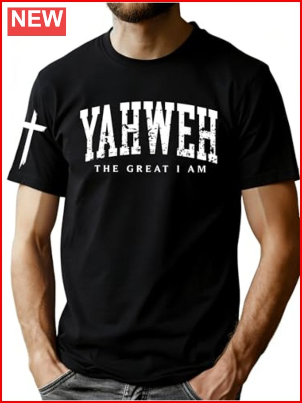 Men's Vintage Jesus Faith Graphic Tee Christian Cross Crew Neck Short Sleeve
